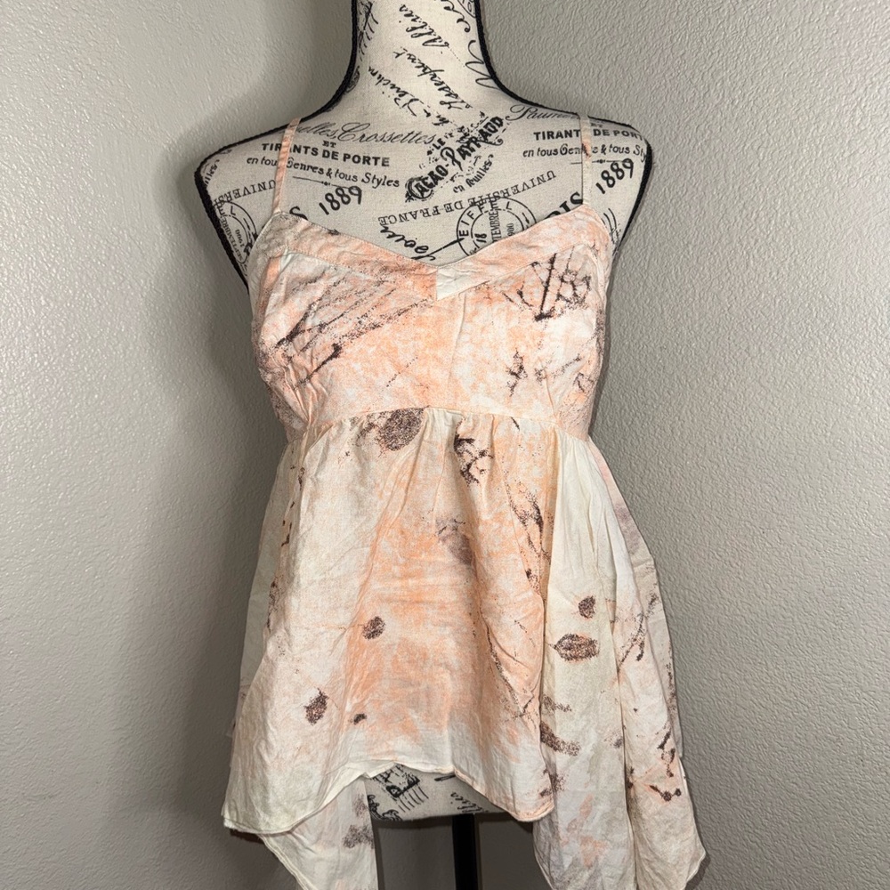 Mudd Peach and Cream Strapless Top